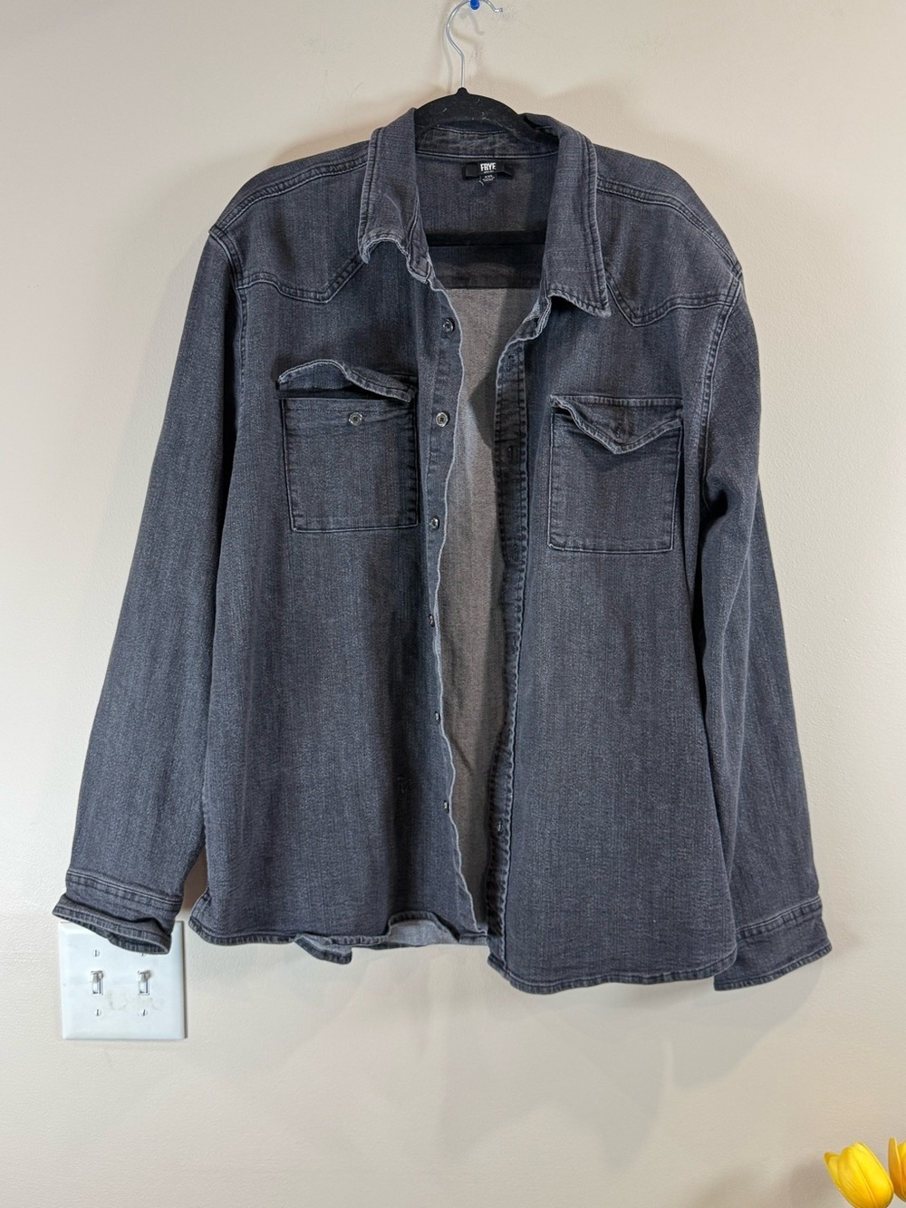 🔥NWOT Frye Women’s Dark Gray Denim Shirt Jacket Size XXL 🔥